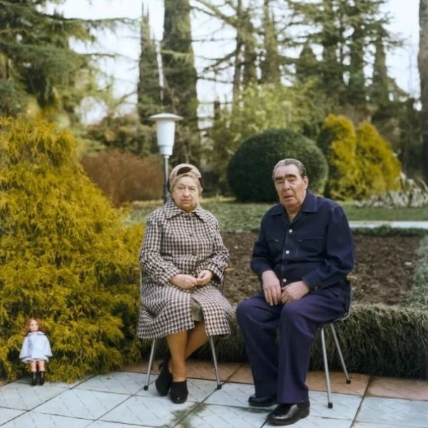 Леонид и Виктория Брежневы. Сочи, 1982 год.
