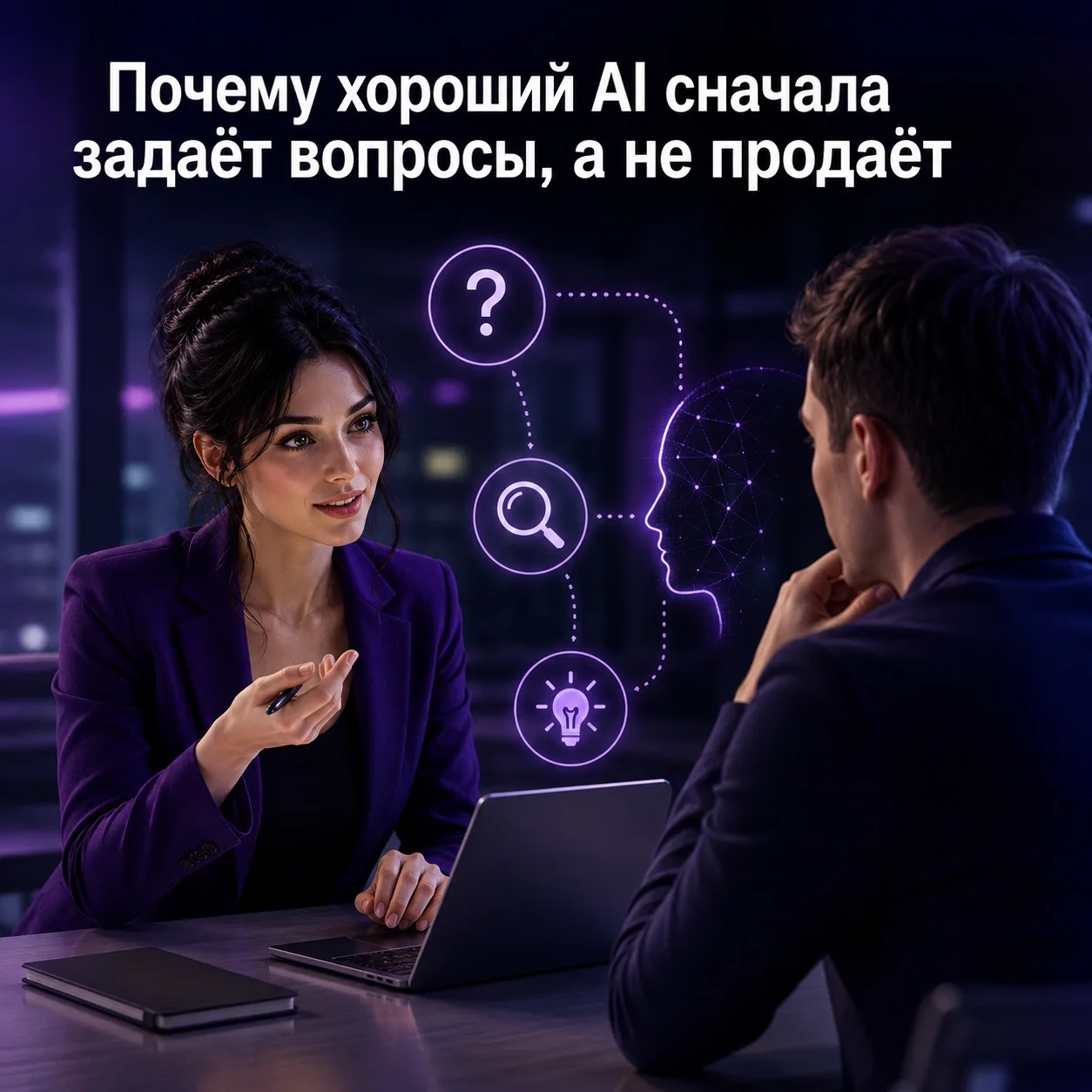 Почему хороший AI сначала задаёт вопросы, а не продаёт

Есть одна ошибка, которую совершают многие к