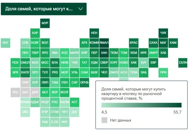 Белгородская область заняла 49-е место в рейтинге доступности ипотеки