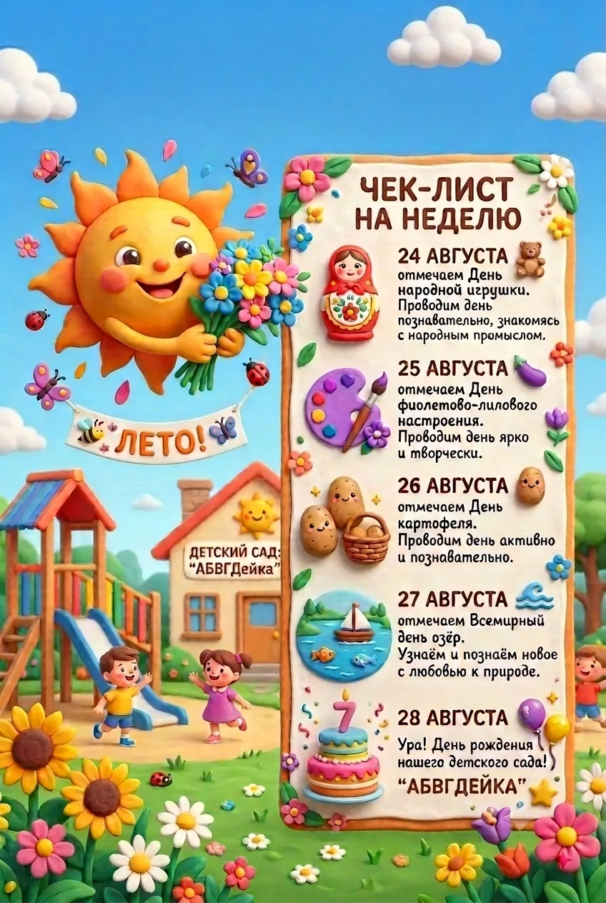 🎉 Новости детского сада: насыщенная и яркая неделя впереди! 🎉