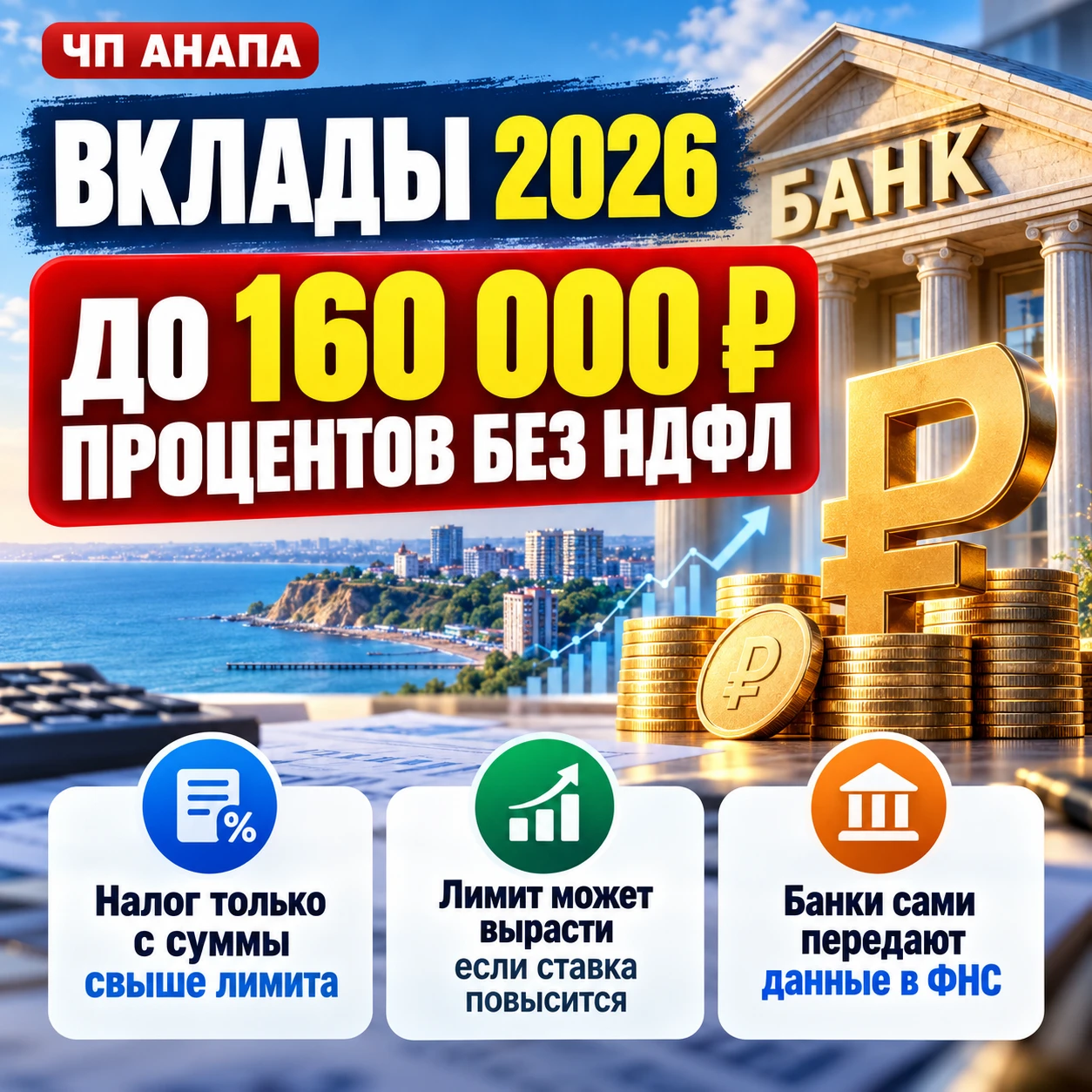 🏦 Сколько можно заработать на вкладах в 2026 году без налога