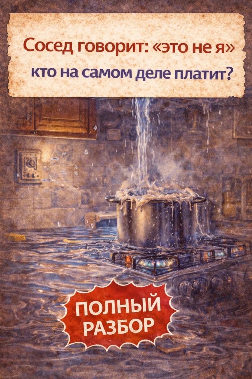 💦Сосед говорит: «это не я» — кто на самом деле платит? (подробный разбор)