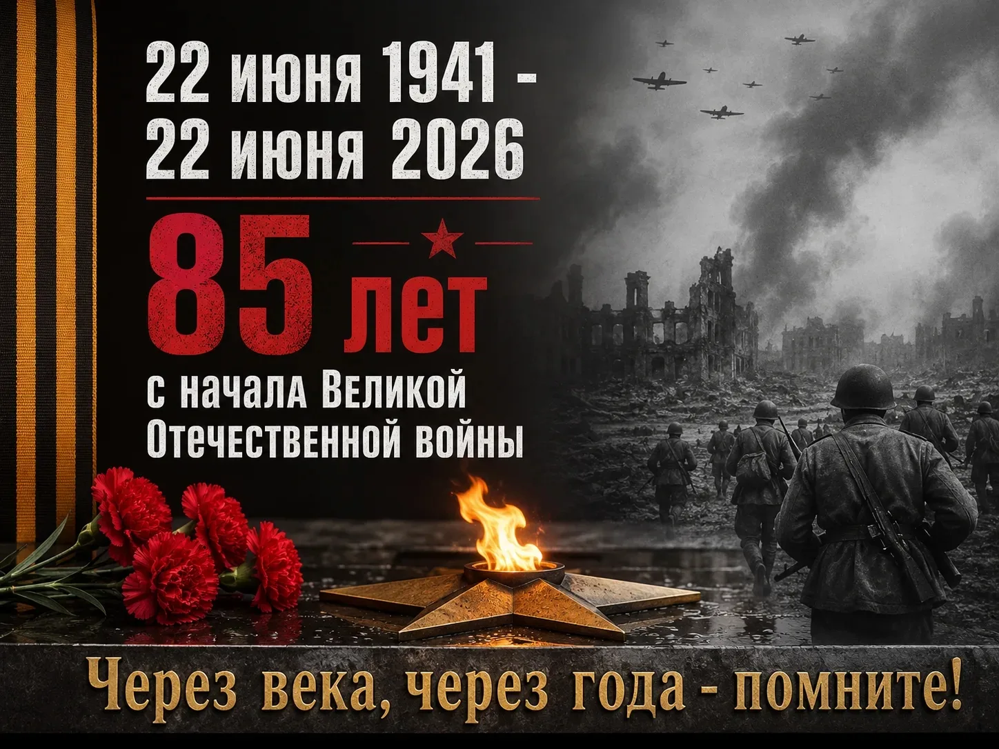 22 июня — День памяти и скорби 
 
В этом году исполняется 85 лет с того самого длинного дня в году, 