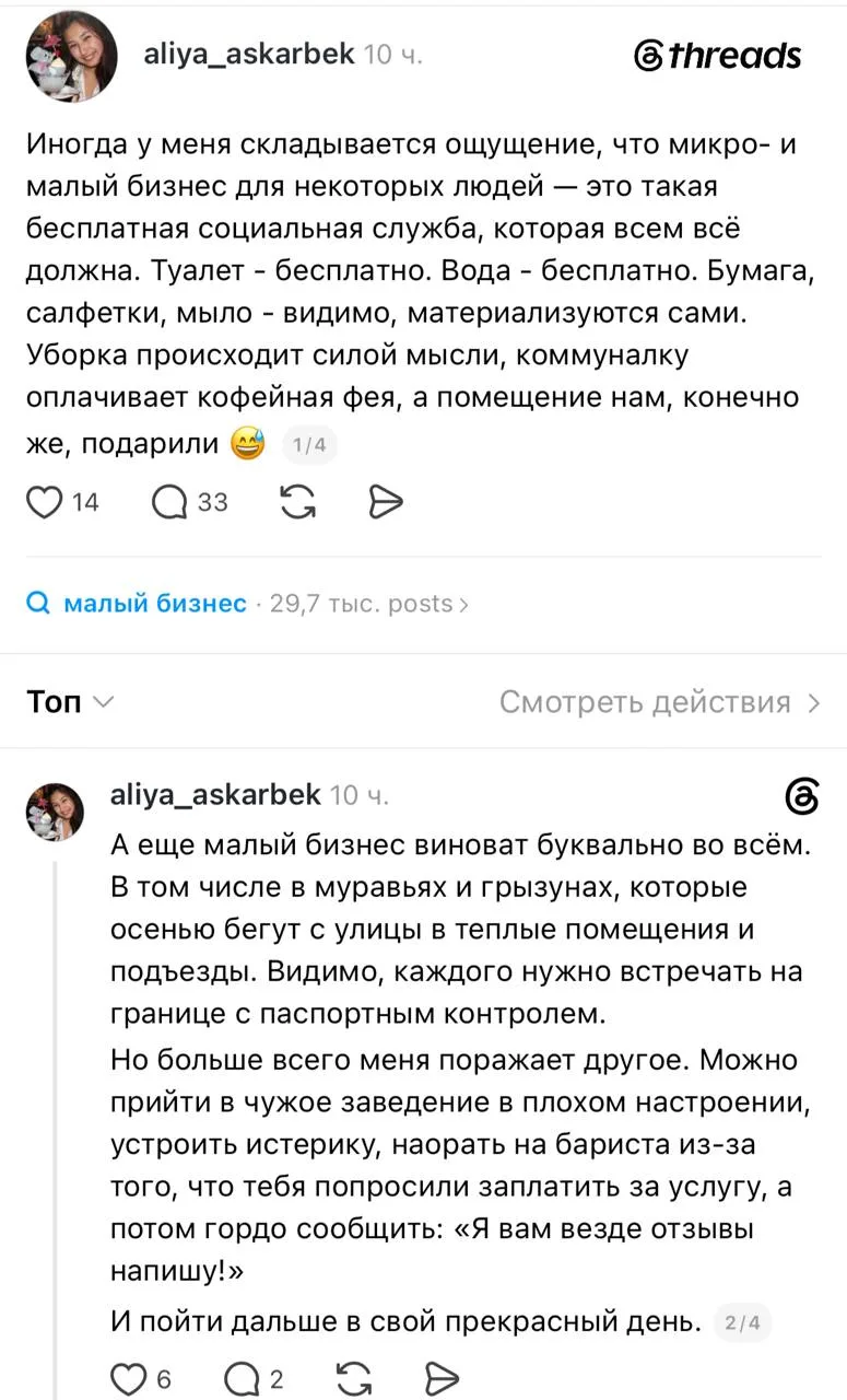 «Иногда у меня складывается впечатление, что микро- и малый бизнес для некоторых людей ...