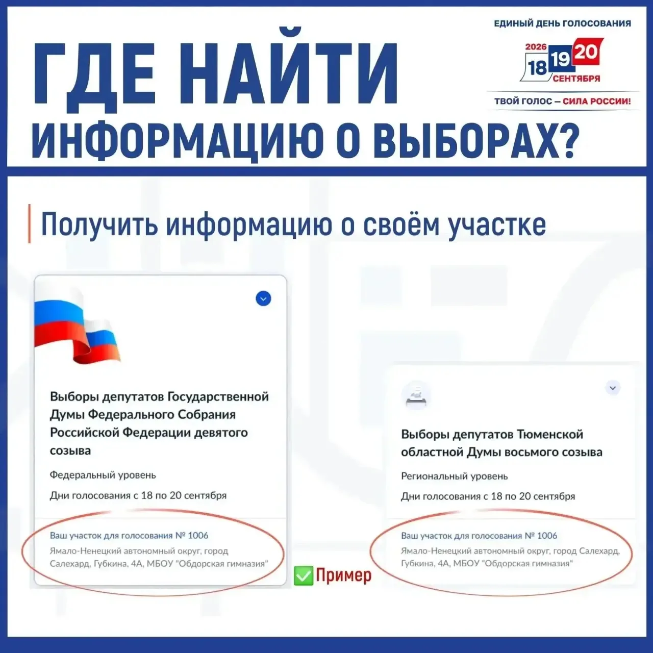 Избирком ЯНАО напоминает, что узнать всё о сентябрьских выборах-2026 можно на портале «...