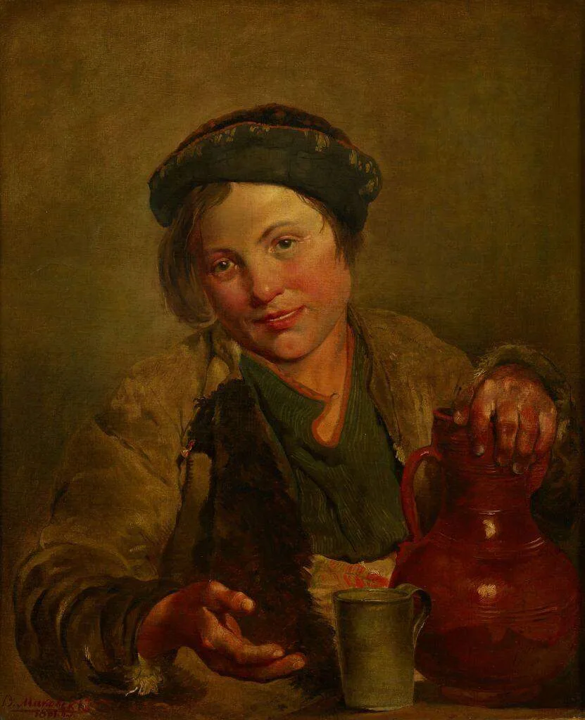 Им квас как воздух был потребен.. 

© А.С. Пушкин, «Евгений Онегин»


В.Маковский. Мальчик, продающи