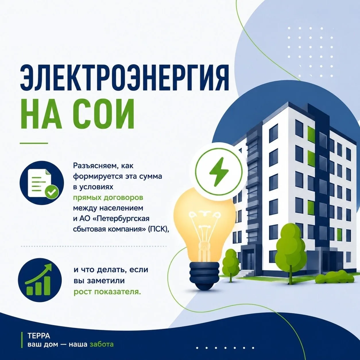 Мы заметили, что многих волнует, откуда берётся сумма за электричество на СОИ. Давайте разберёмся, к