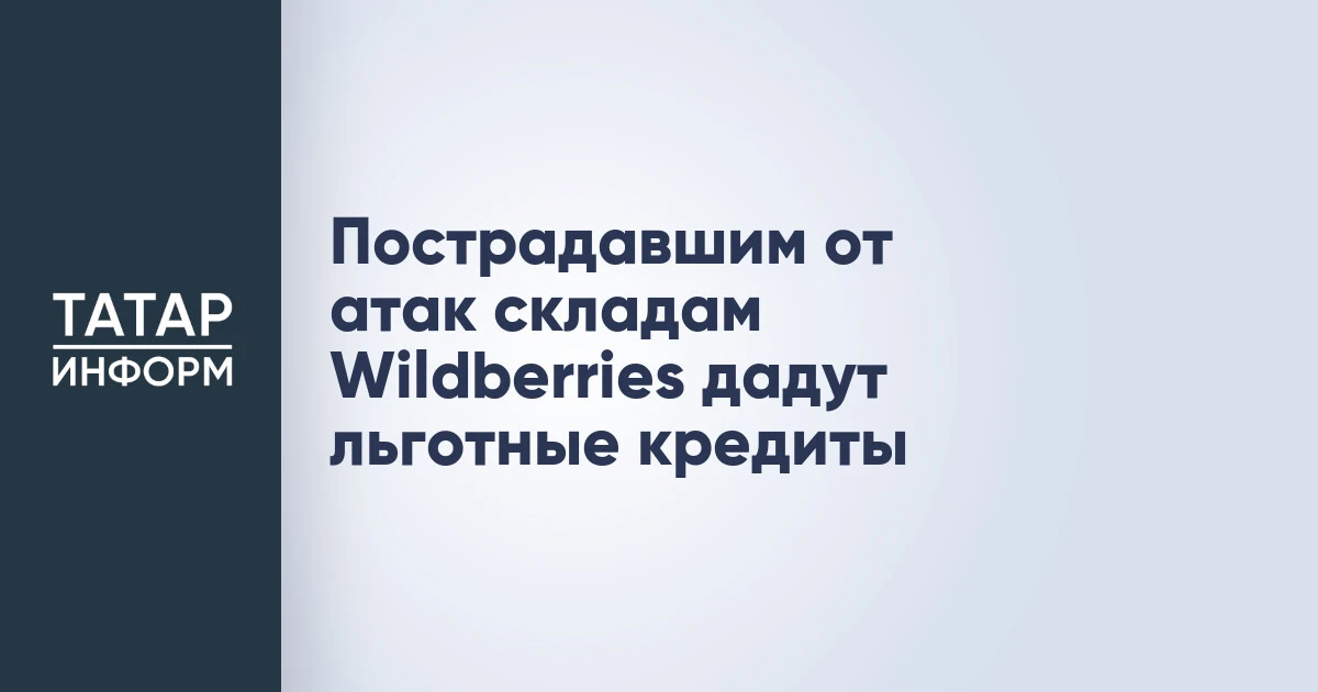 Пострадавшим от атак складам Wildberries дадут льготные кредиты