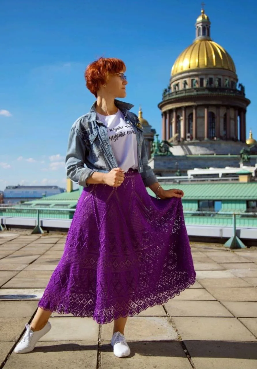 Юбка миксом узоров от Елены Обуховой 💜☀️