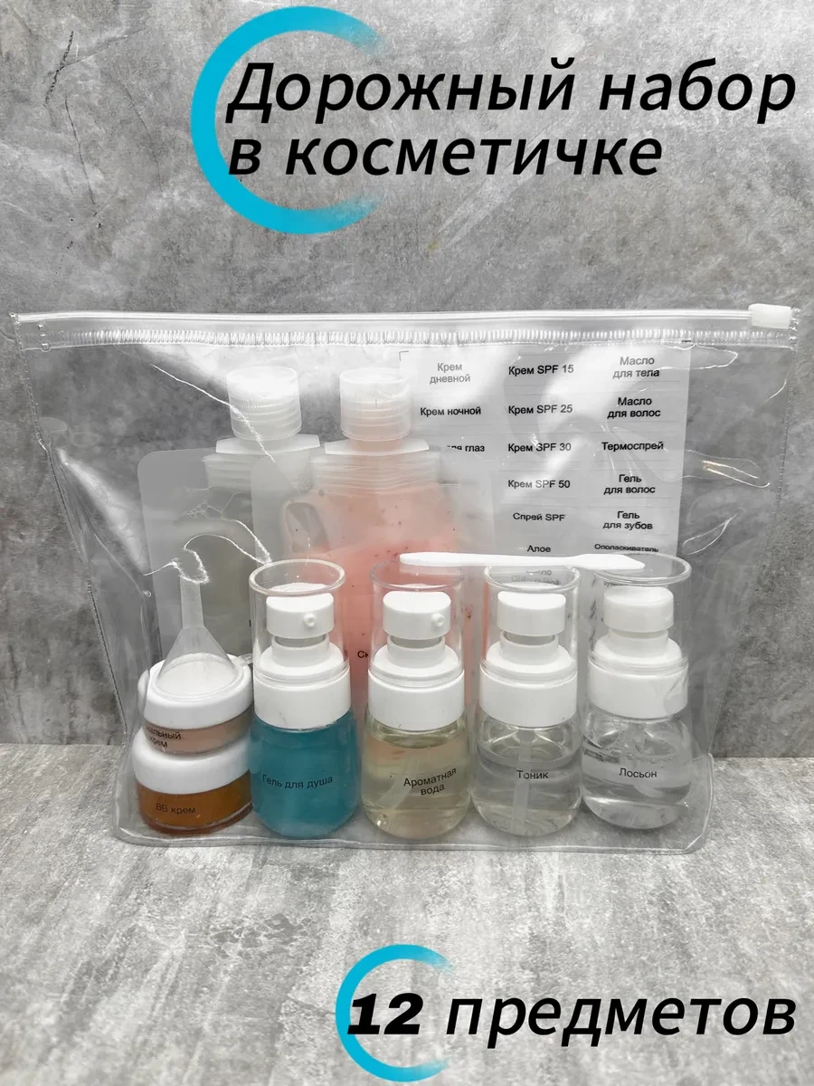 ⚡️ Дорожный набор флаконов в самолет для путешествий, V&D BeautY