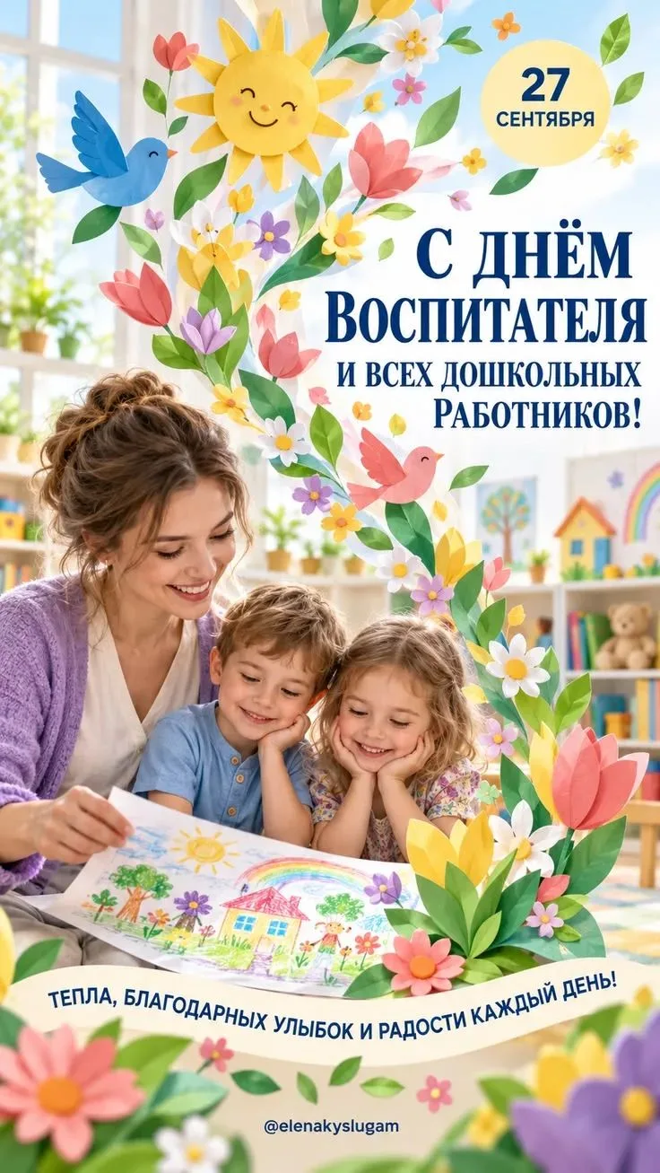 ❤Уважаемые коллеги, поздравляю вас с наступающим Днем дошкольного работника. 🥳