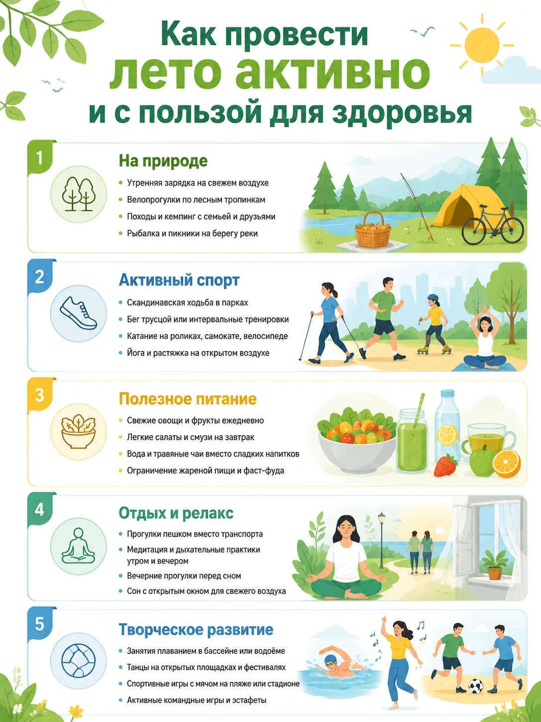 Лето: Время активности и заботы о здоровье! 

Друзья, лето — это идеальный период, чтобы стать актив