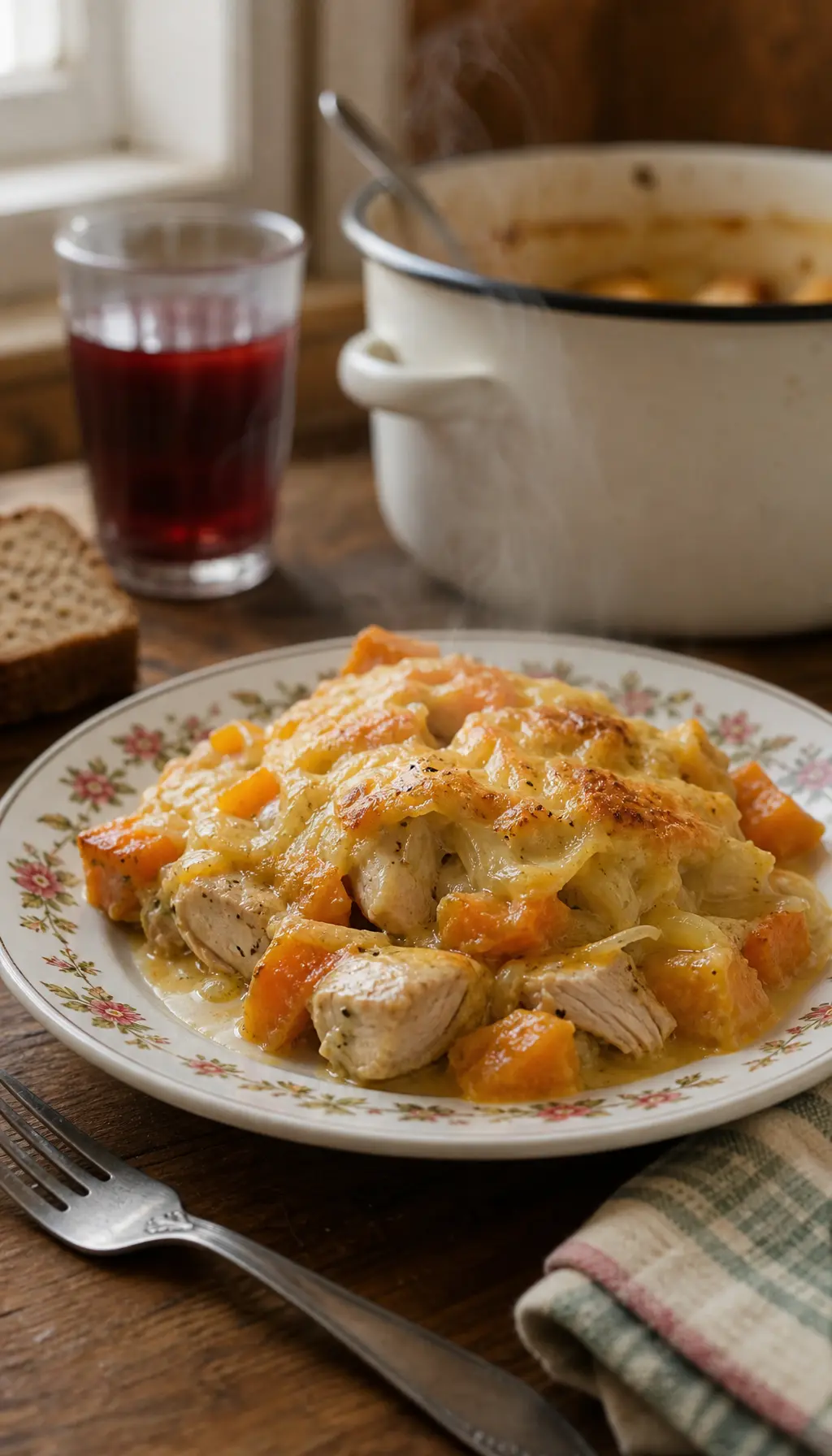 Курица с тыквой
как у бабушки на кухне 🍲

Ингредиенты:
Куриное филе — 350 г
Тыква — 250 г
Лук — 2 ш