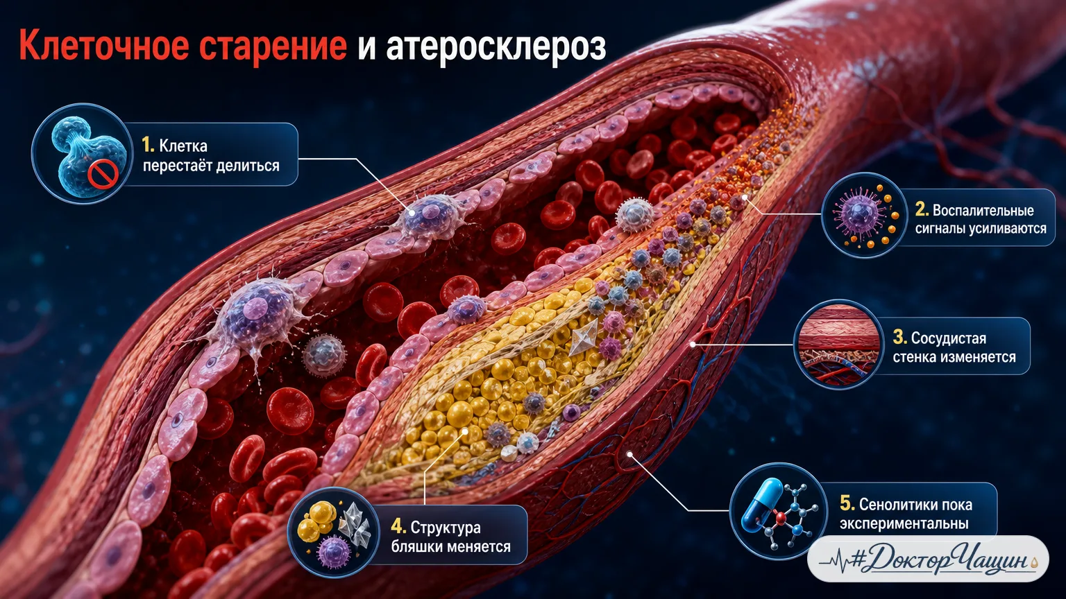 🧬 «Стареющие» клетки в сосудах: при чём здесь атеросклероз?