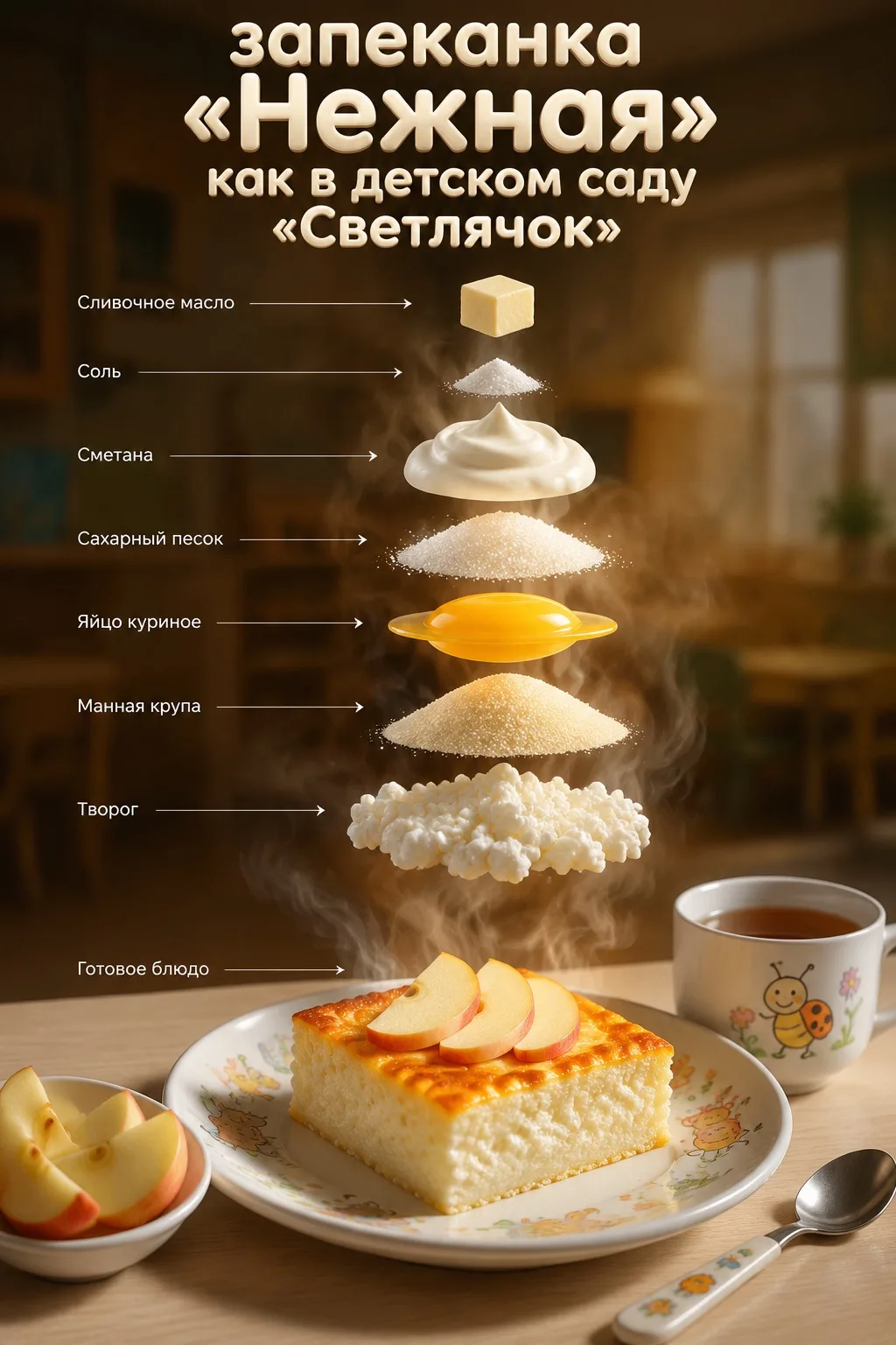 🥘 Вкус детства: идеальная творожная запеканка, как в детском саду! 🍮