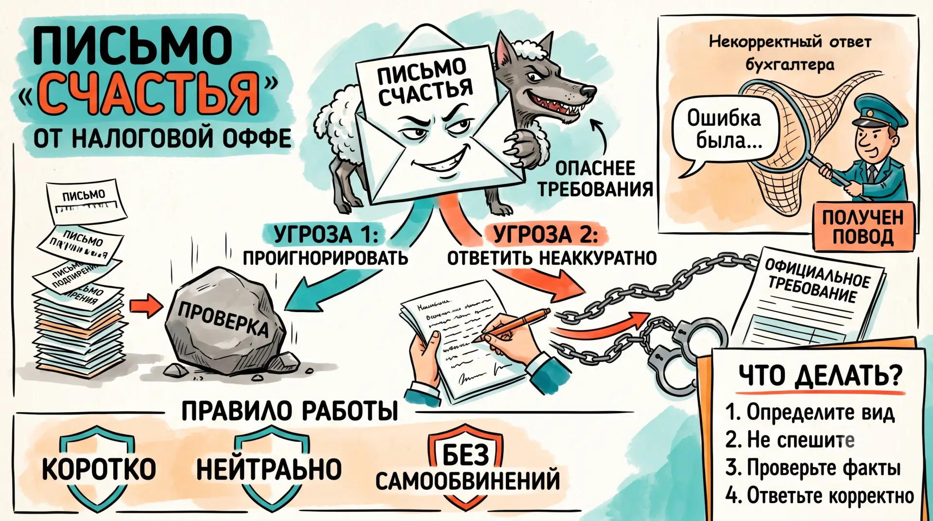 "Письмо счастья" опаснее требования. Вот почему

Пришло письмо от налоговой.

Не требование. Просто 