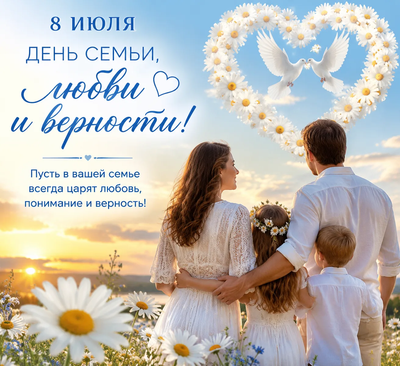 💙 МОУ «Лицей №26» сердечно поздравляет с Днём семьи, любви и верности!
🌼 Пусть в каждом доме царят