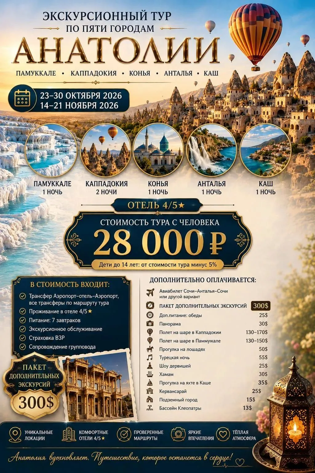 По Туру в Анатолию -  стоимость 28 000 руб