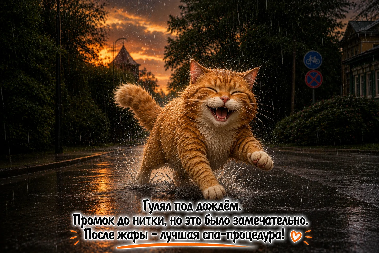 Вот и дождик подоспел. Освежимся после летнего зноя ☔