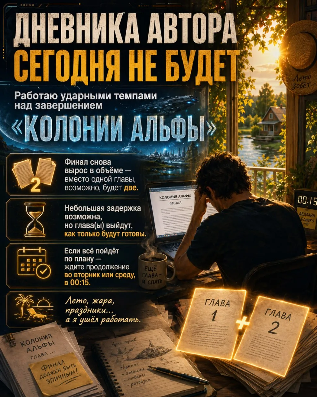 #дневник_автора  #новости_звездная_кровь 

Дневника Автора сегодня не будет, потому что я ударными т