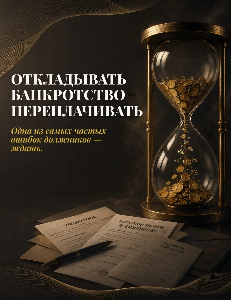 ⚠️ Откладываете банкротство? Возможно, это уже обходится вам дороже.

Одна из самых частых ошибок до