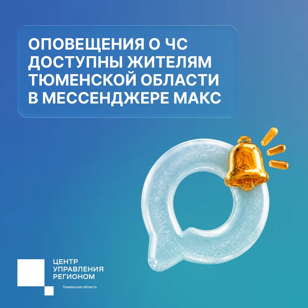 В Тюменской области теперь можно получать уведомления о возможных ЧС через национальный...