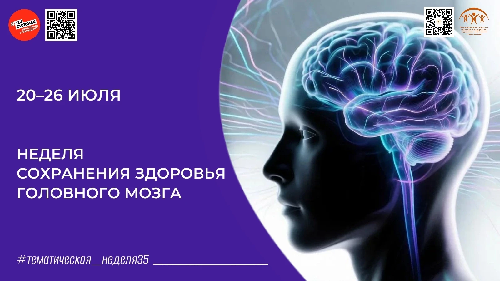 🧠✨ Сохраняем здоровье мозга: ключевые показатели и полезные привычки! ✨🧠

С 20 по 26 июля Министер