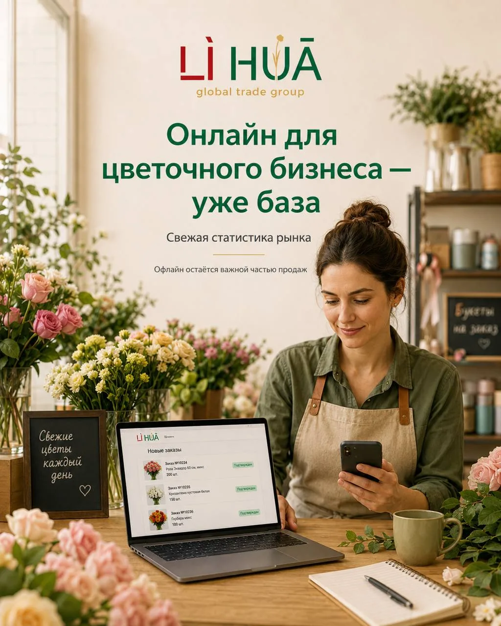 🌿 Российский цветочный рынок меняется: онлайн продолжает расти