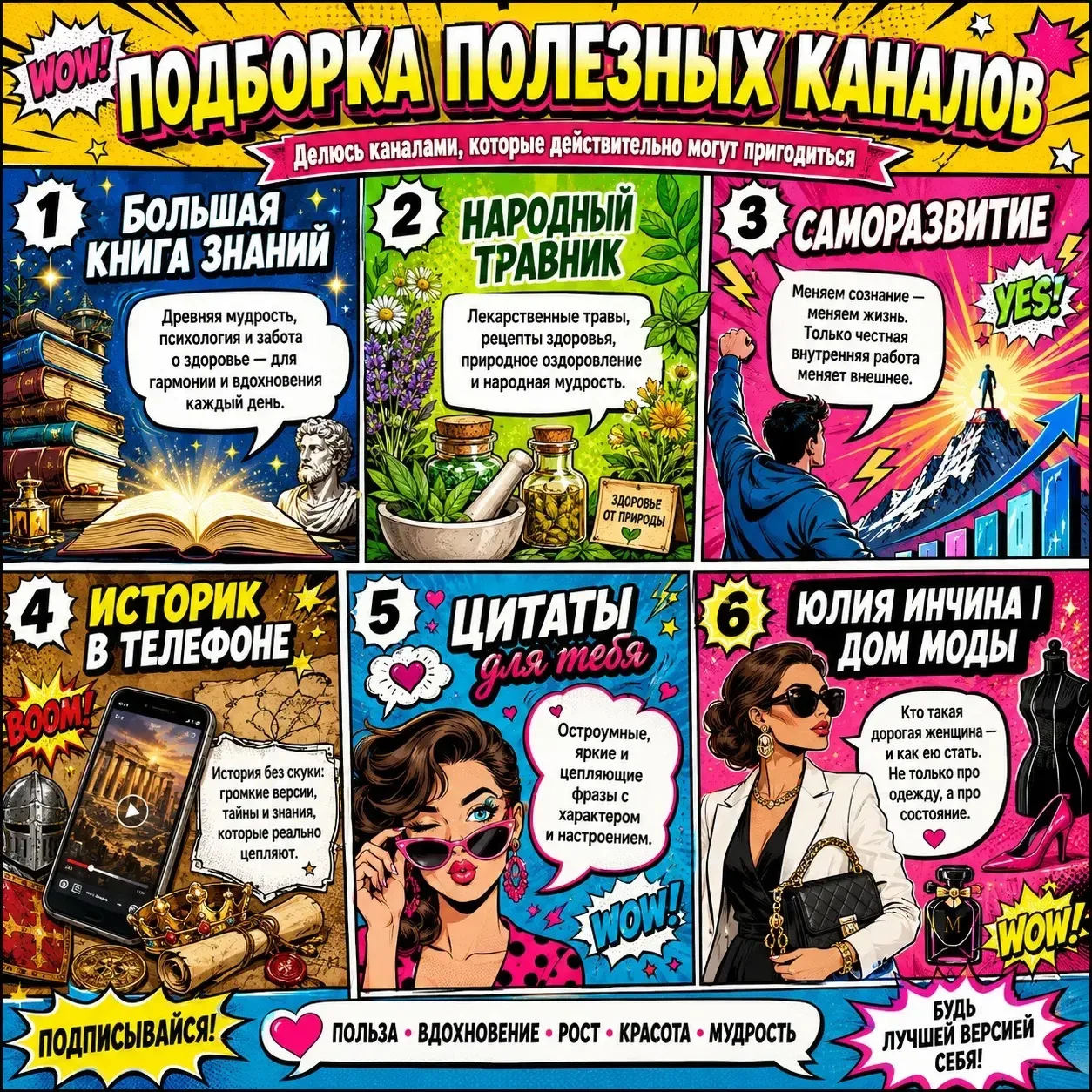 Делюсь подборкой каналов, которые действительно могут пригодиться 

📚 Большая книга знаний - Добро 