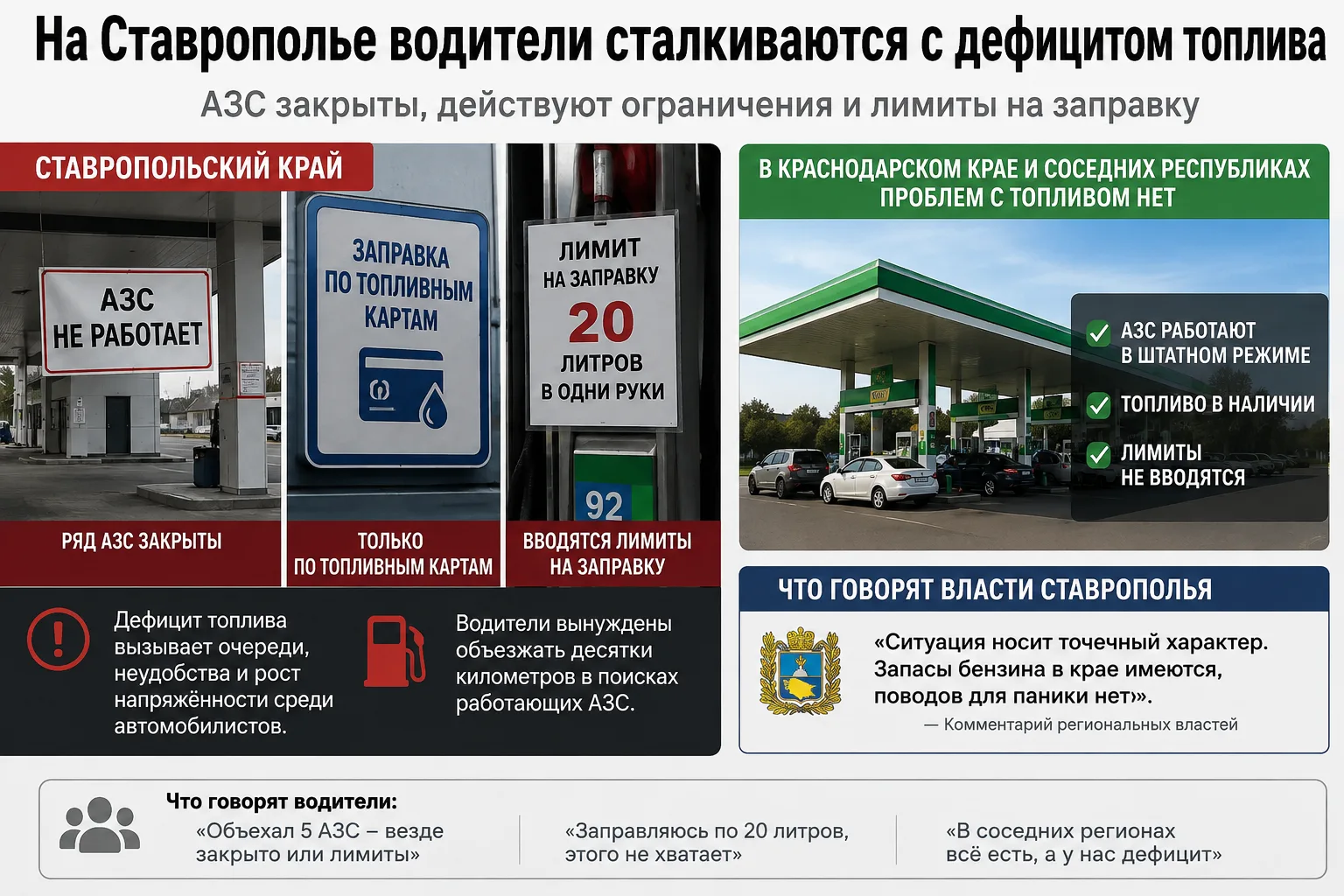 Ставропольские водители продолжают сталкиваться с дефицитом.