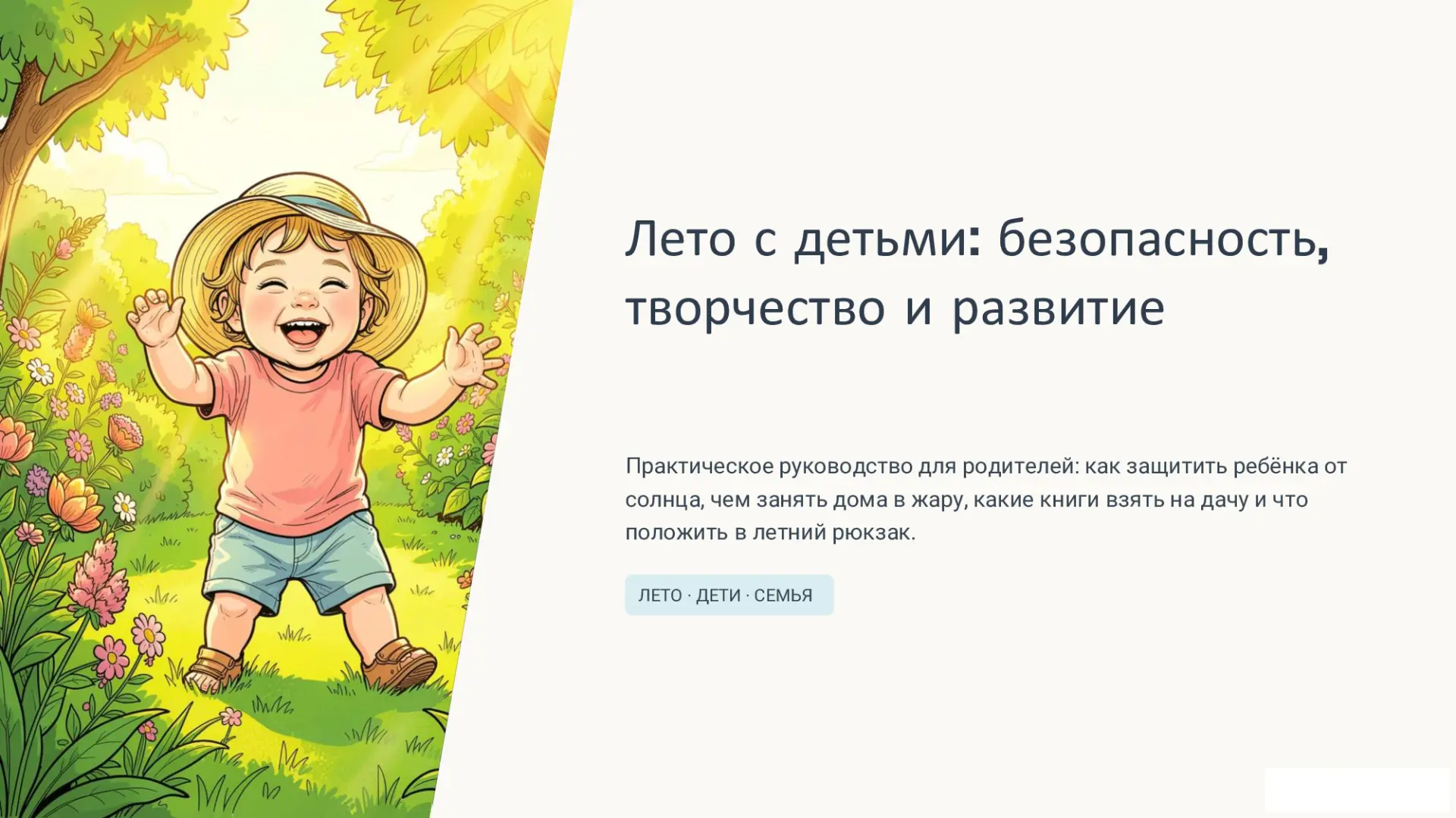 Летний гайд для родителей
⁣
Мы подготовили полезную подборку: как защитить ребёнка от солнца, чем за