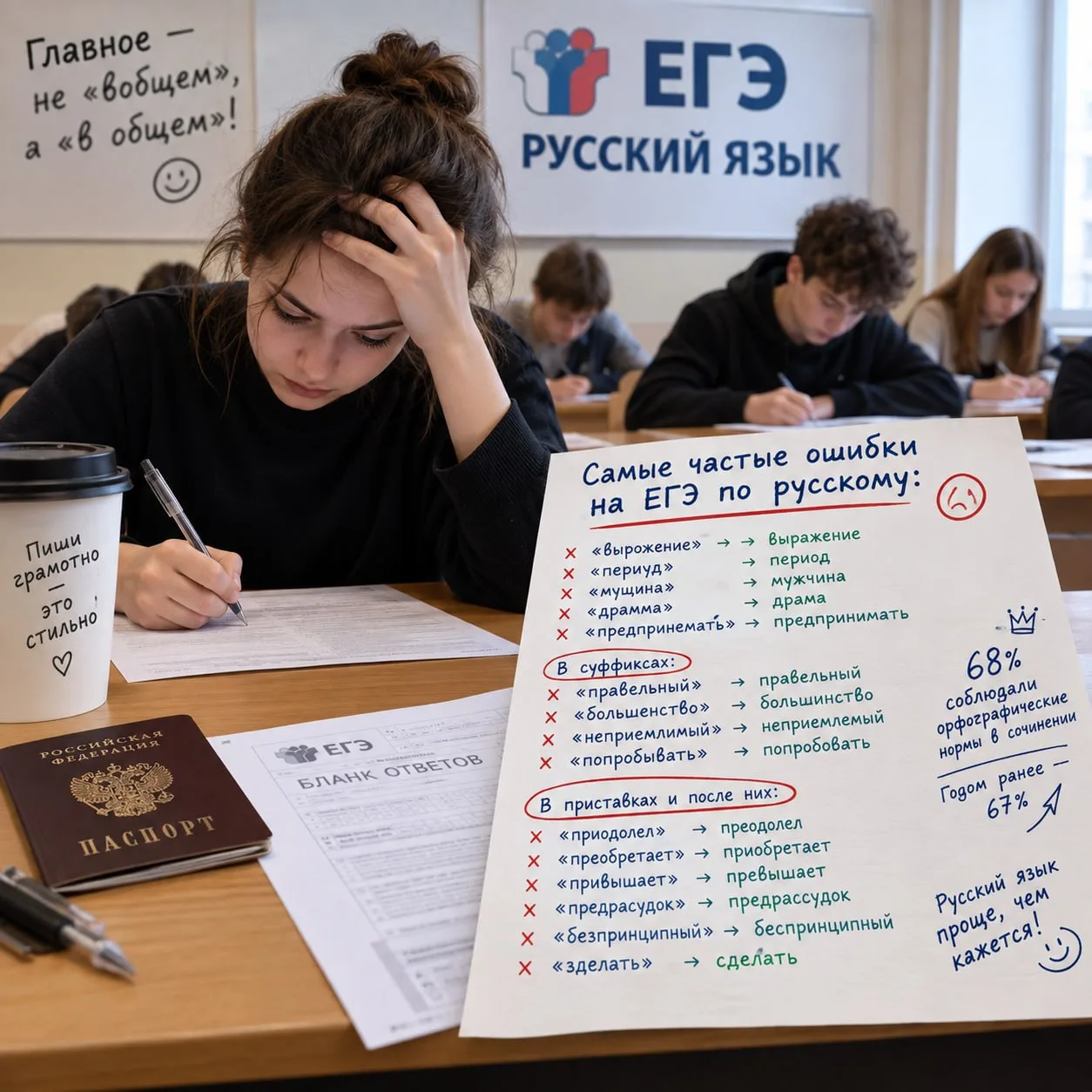 Русский язык напомнил о распространенных ошибках на ЕГЭ