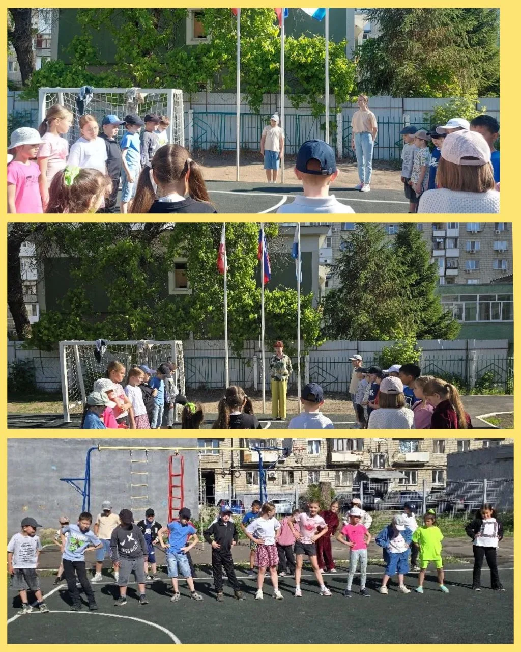 По традиции утро☀️ понедельника в прогимназии началось с линейки. Воспитанники летнего лагеря "Улыбк