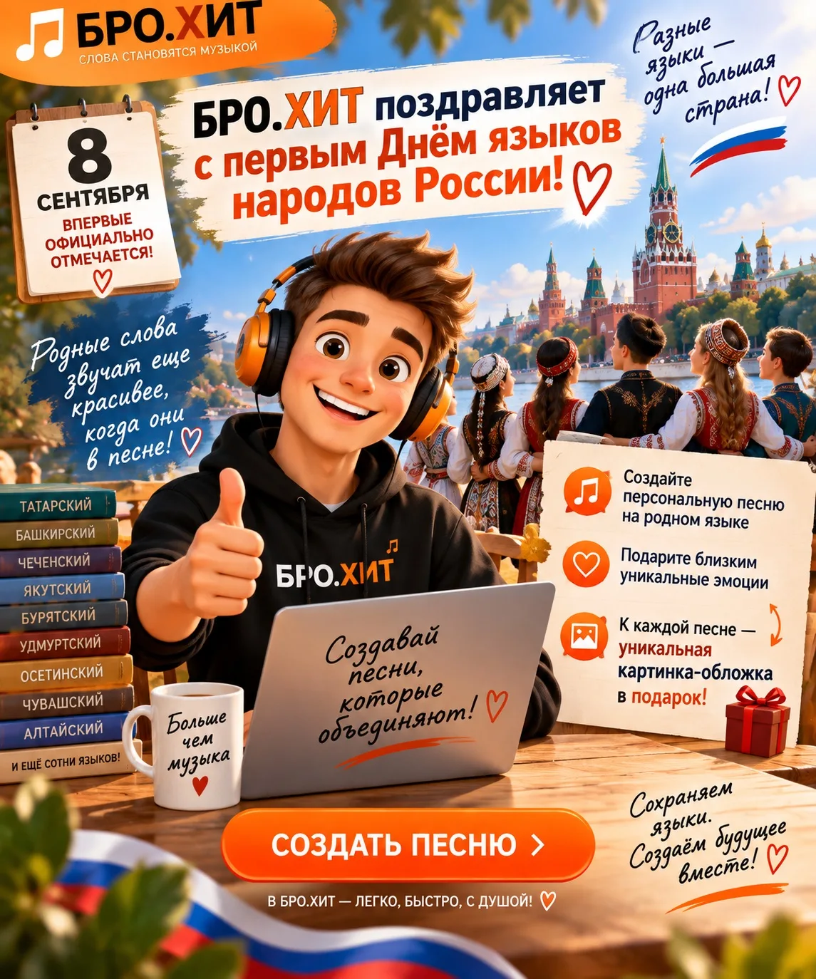 🇷🇺 БРО.ХИТ поздравляет с первым Днём языков народов России! 🎵❤️