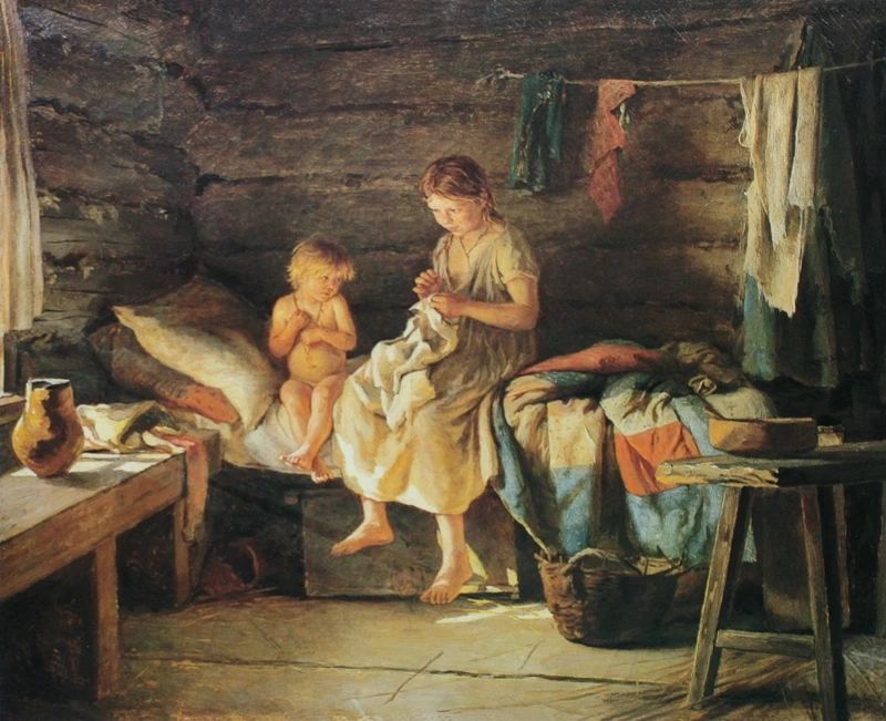 «Сестрёнка». 1890 год, Холст, масло, 59х70, Государственный Русский музей, С-Петербург.