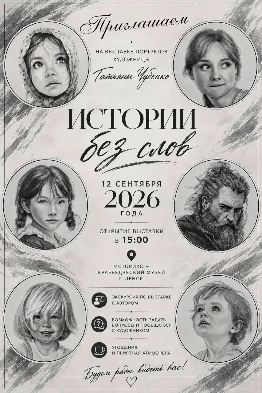 Приглашаем на открытие выставки портретов художницы Татьяны Чубенко "Истории без слов"