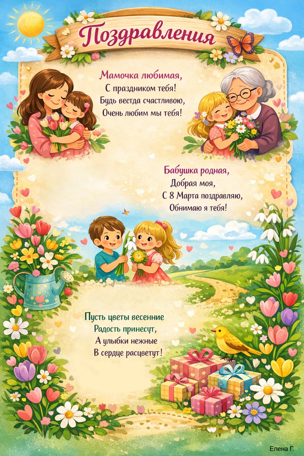 🌷 С наступающим праздником 8 Марта! 🌷  Подготовила  для вас праздничные информационные листы для сте