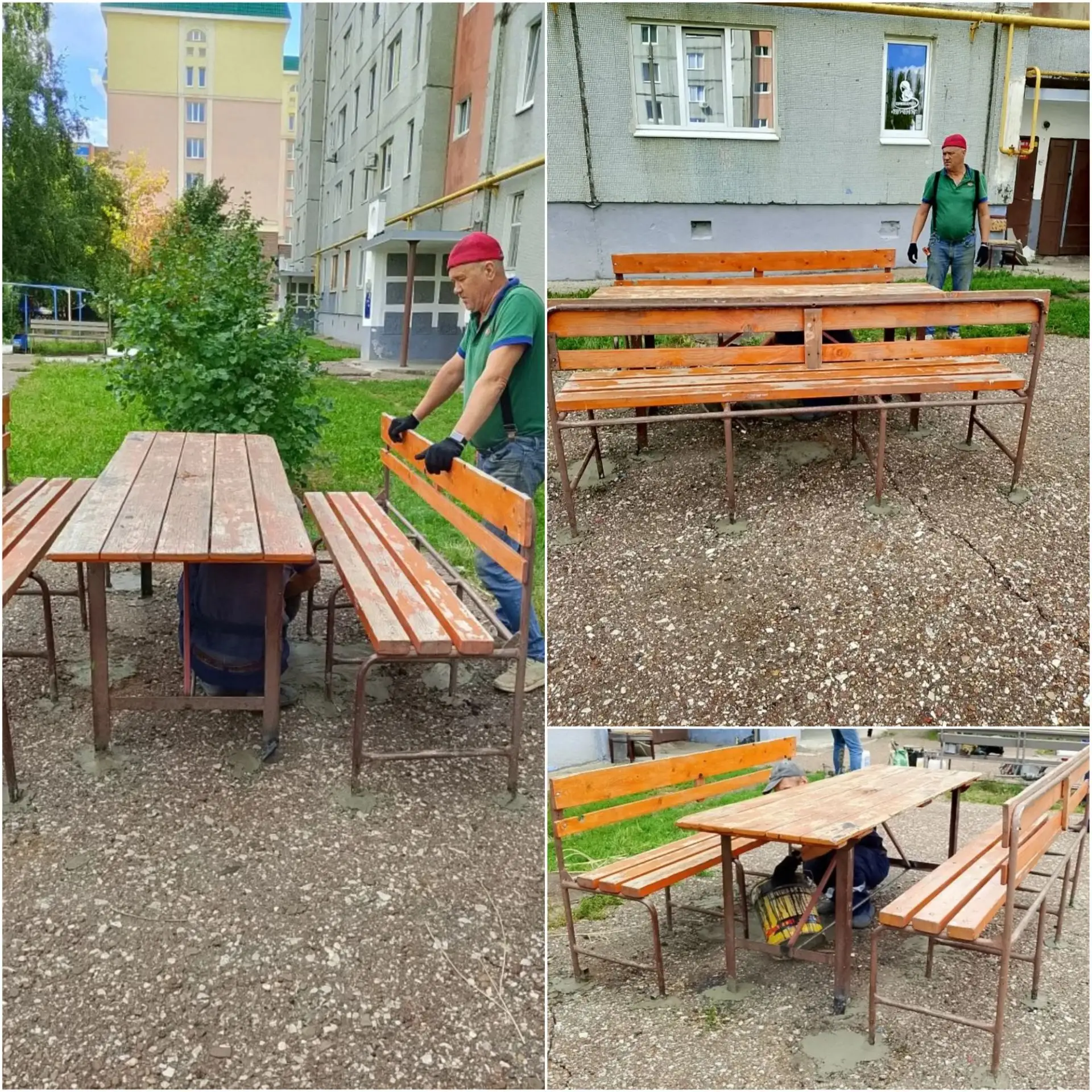 ☕️ Новый уголок для отдыха на ул. Артема д. 21б установлены стол и лавки.