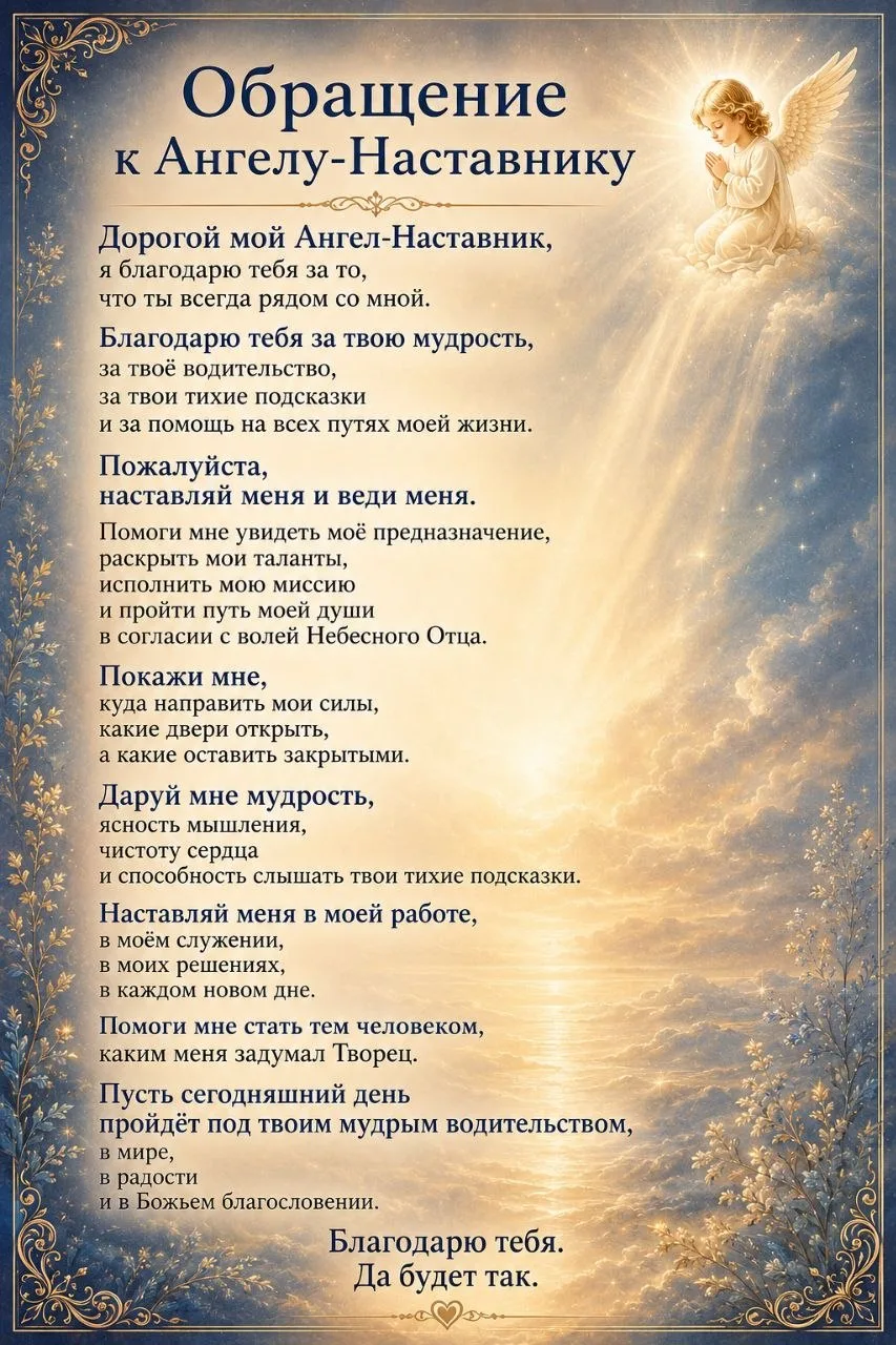 😇 ОБРАЩЕНИЕ К АНГЕЛУ-НАСТАВНИКУ