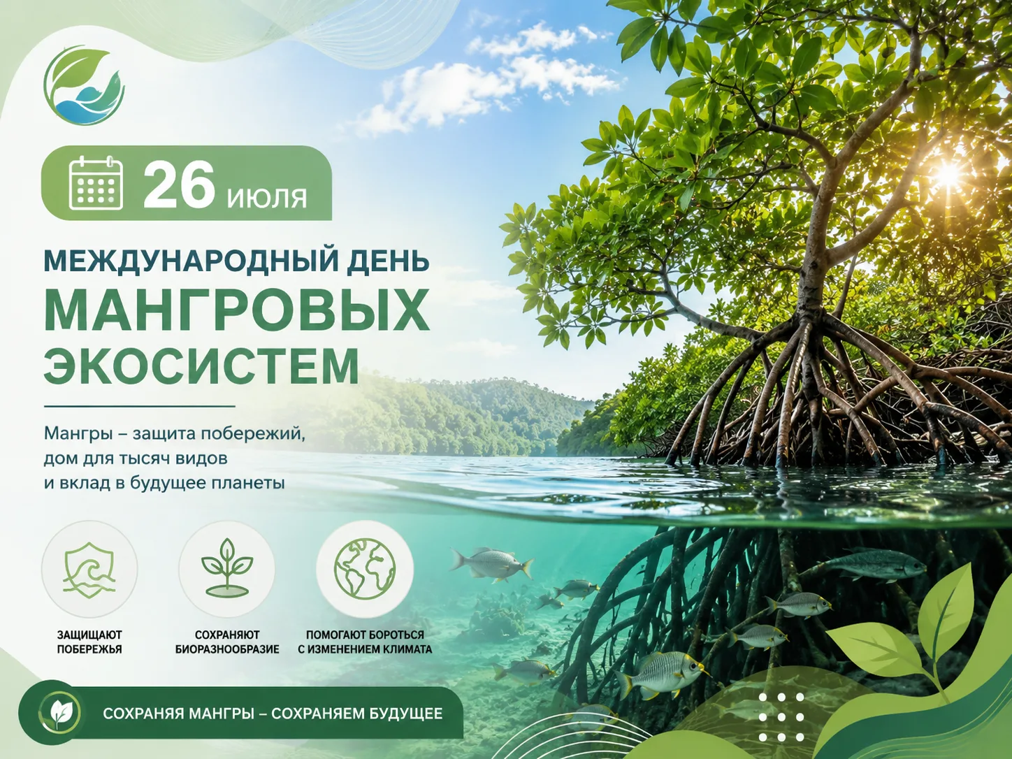 26 июля – Международный день сохранения мангровых экосистем

🌿 26 июля отмечается Международный ден