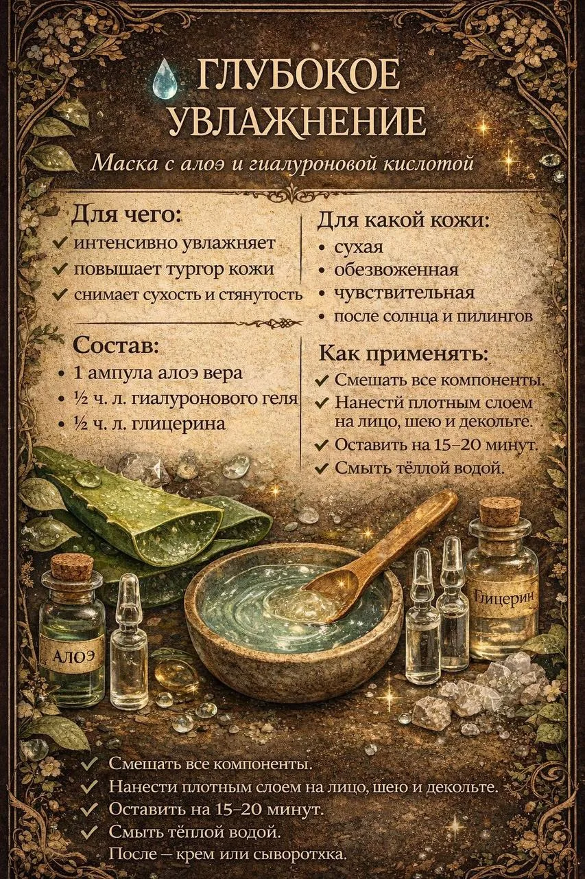 ✅Глубокое увлажнение!

Сохраняй!

🌿Травник