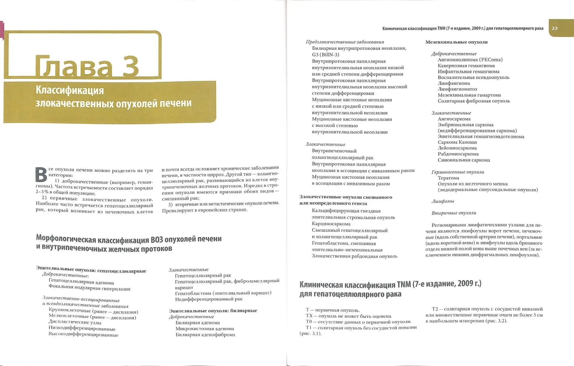 Классификация злокачественных опухолей печени