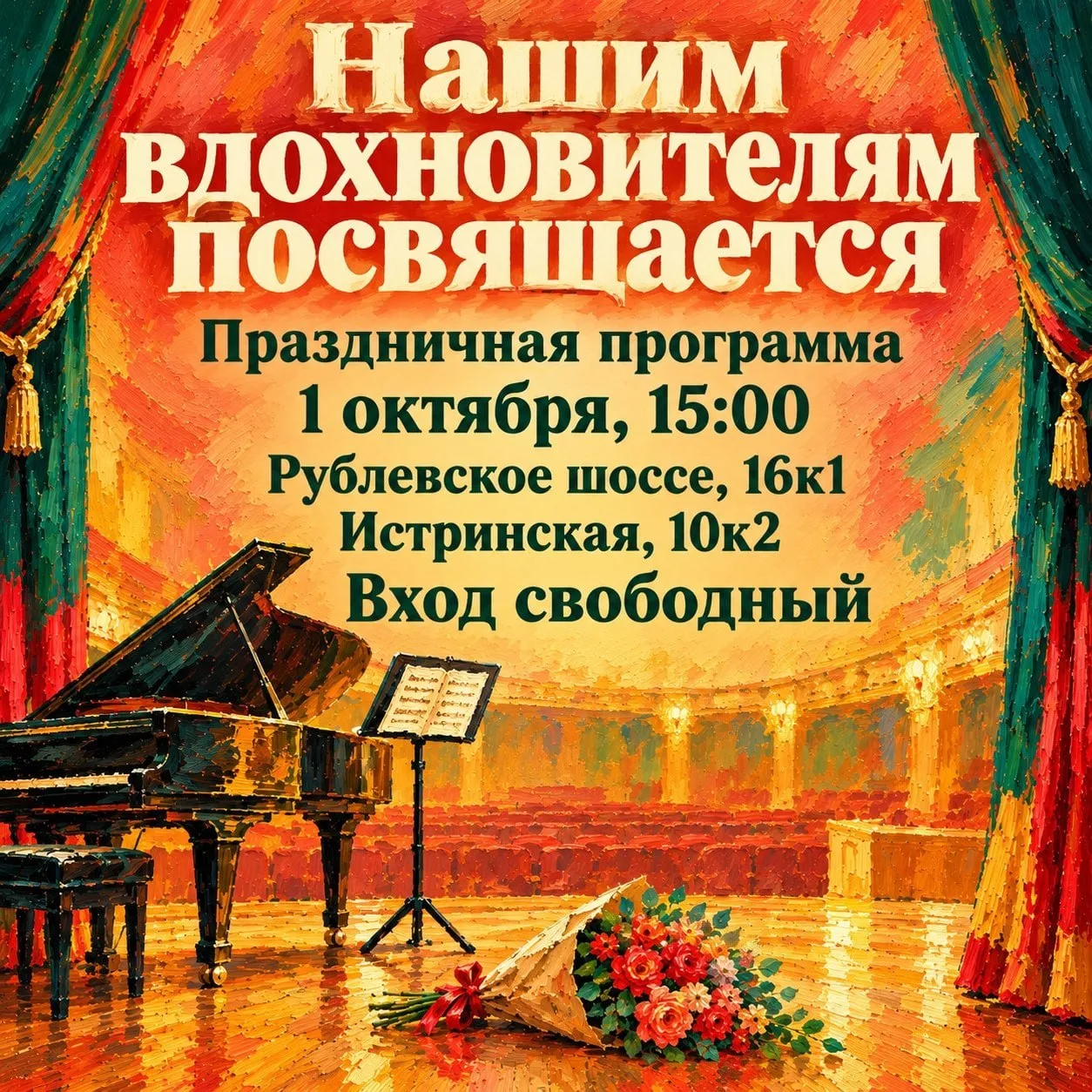 1 октября в 15:00 в Культурном центре «Кунцево» пройдёт праздничная программа «Нашим вд...