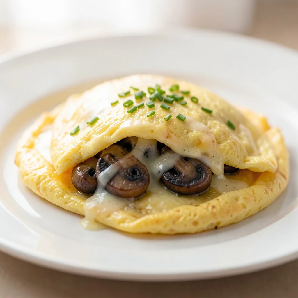 🥚 Омлет с обжаренными грибами, зеленью и сыром Грюйер 🧀