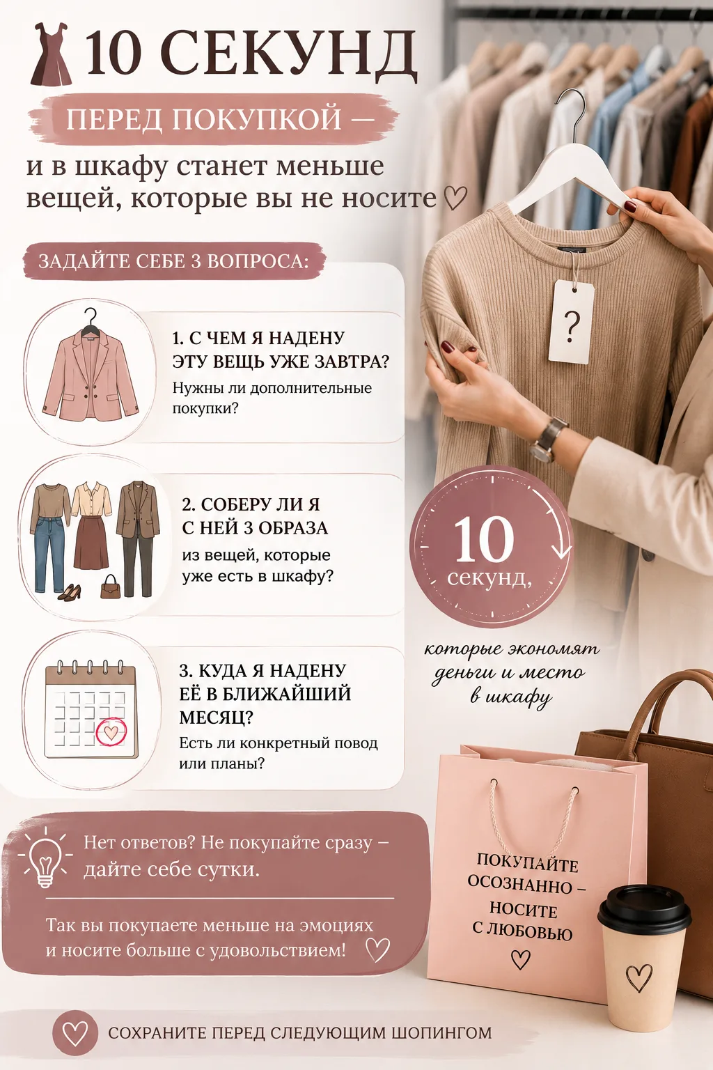 👗 10 секунд перед покупкой — и в шкафу станет меньше вещей, которые вы не носите