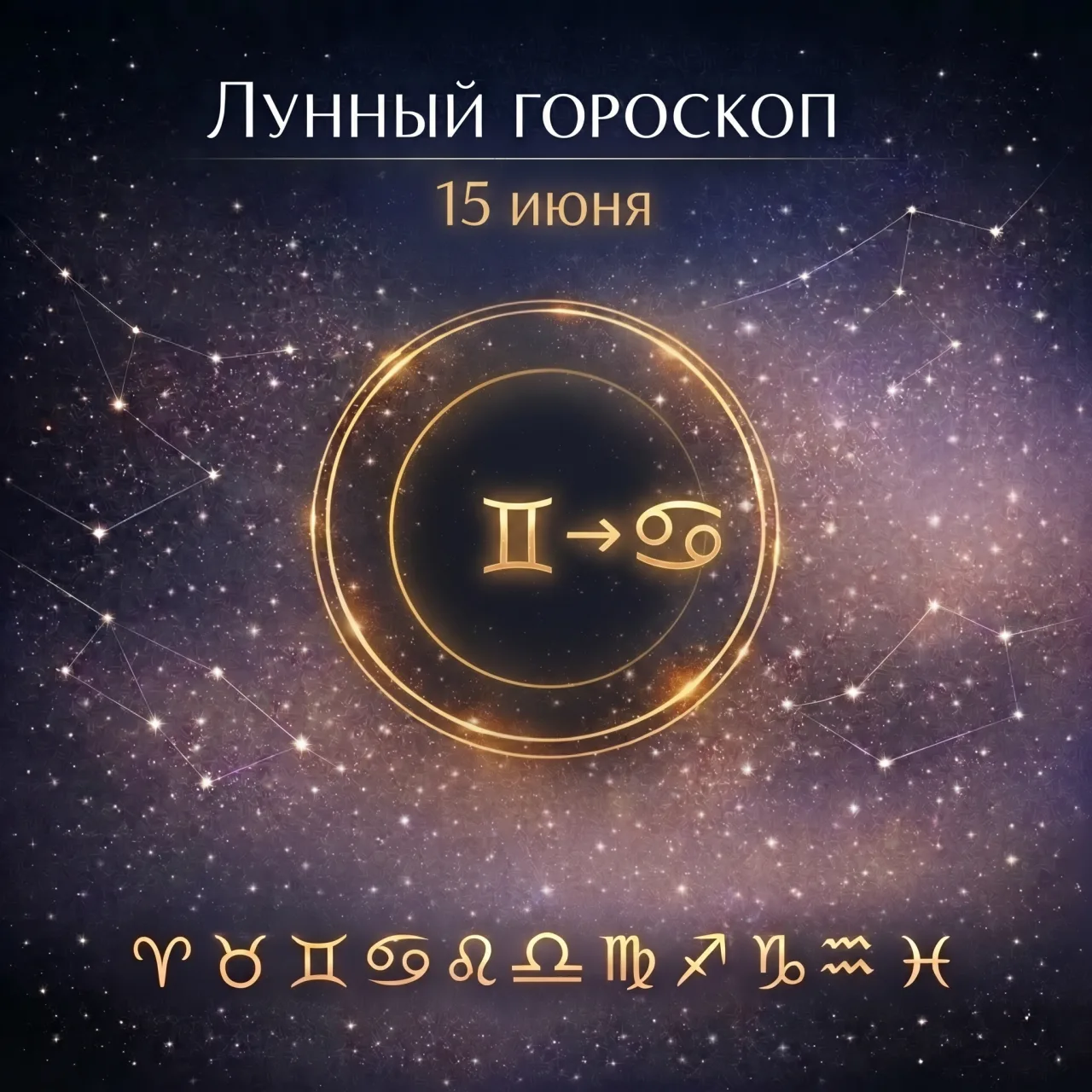 🌙 Лунный гороскоп на 15 июня

Понедельник — день Новолуния. Луна переходит из Близнецов ♊ в Рак ♋

