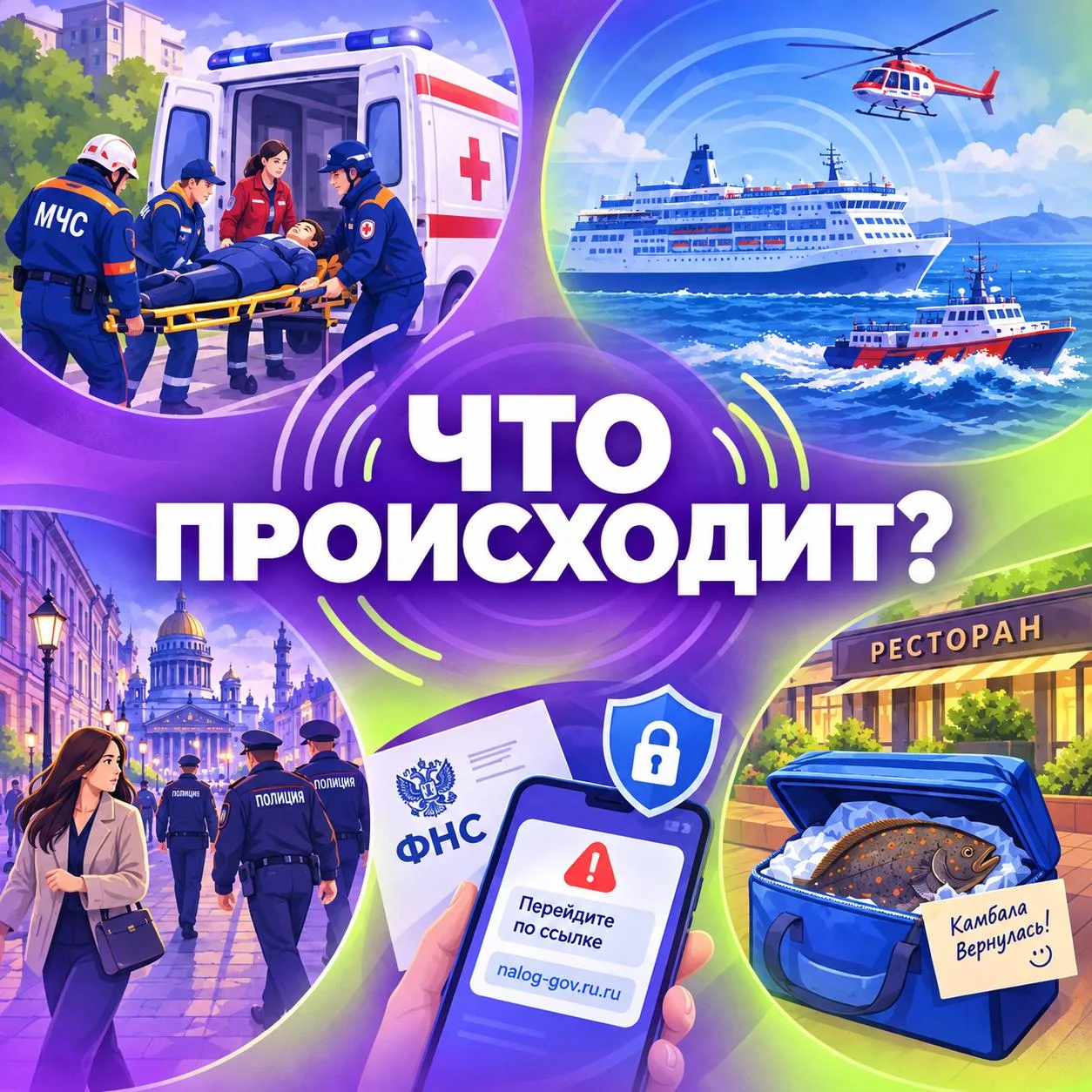 🗞 Спасение мужчины в Подмосковье, поиски пропавшего парома, нападение в Петербурге, но...
