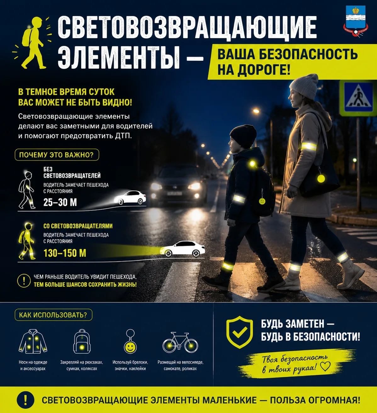 💡Световозвращающие элементы — ваша безопасность на дороге!