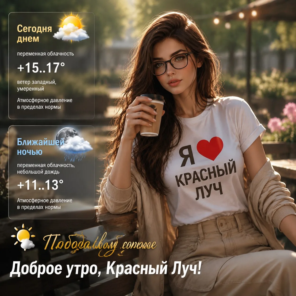 Сегодня днем ожидается переменная облачность, +15..17°, ветер западный, умеренный. Атмосферное давле