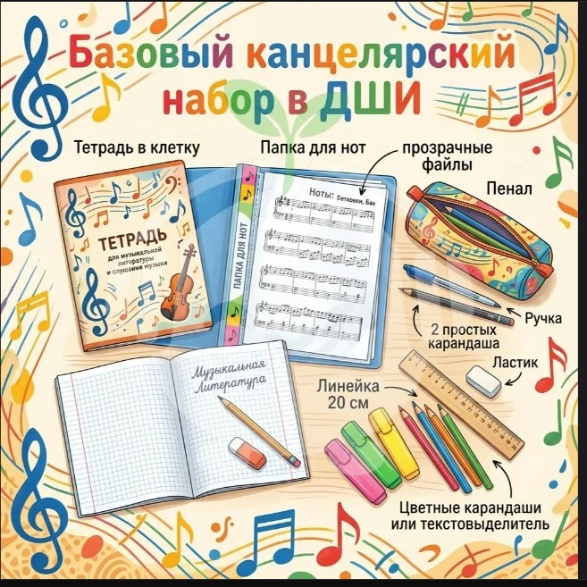 Чек лист для покупок в ДШИ.